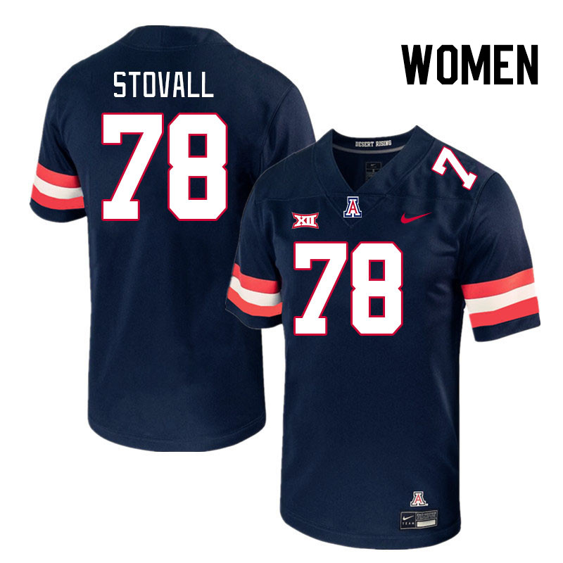 Women #78 Grayson Stovall Arizona Wildcats Big 12 Conference College Football Jerseys Stitched-Navy